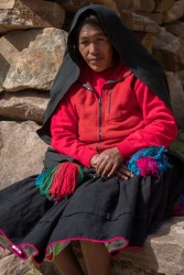 7P8A8238 Tribe Quechua Isla Taquile Lago Titicaca Peru