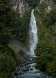 7P8A8521 Waterfall Puerto Rio Tranquilo Aisen Northern Patagonia Southern Chile